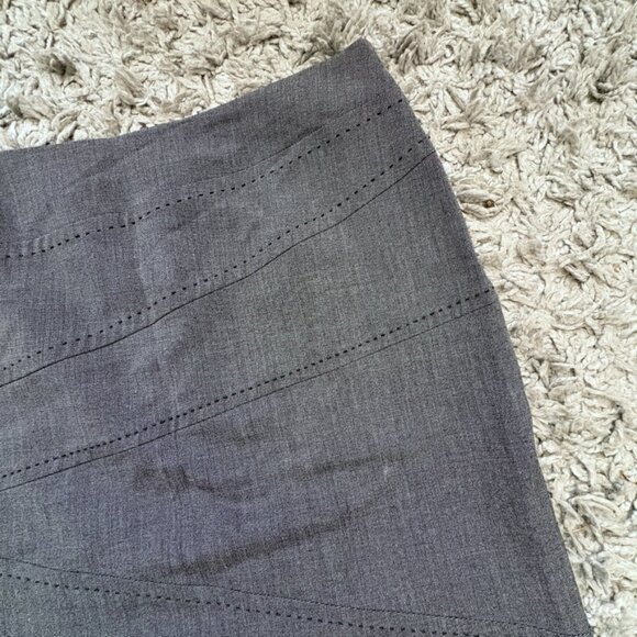 Tribal Grey Pencil Skirt | Asymmetrical Stitching | Business Casual Bottom - Picture 5 of 13